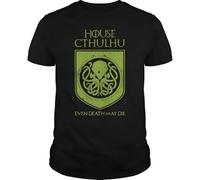 RRRRDXdx333 Even-Death-May-Die-Horror-House-Cthulhu-T-Shirt