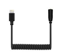 RRS femelle à 8 broches Live Microphone adaptateur audio cable enroulé à ressort pour 3,5 mm DJI OSMO Pocket Smartphones cable s'étendant jusqu'à 100 cm