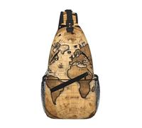 RRSZCC Ancient Map World Globe Sling Chest Bag For Men and Women Small Shoulder Bag Waterproof Mini Crossbody Daypack for Hiking