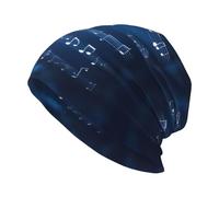 RRSZCC Bonnet tendance bleu avec notes de musique pour toutes les saisons, extensible et léger pour un usage quotidien et les activités de plein air