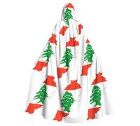 RRSZCC Cape à capuche avec drapeau du Liban, carte de sorcière, Halloween, robe de reine pour roi, costume Renaissance médiévale pour cosplay, costume