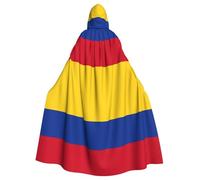 RRSZCC Cape de sorcière avec drapeau de la Colombie pour Halloween, cape à capuche, robe de reine pour roi, costume Renaissance médiévale pour cosplay
