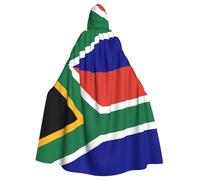 RRSZCC Cape de sorcière avec drapeau de l'Afrique du Sud - Cape à capuche pour Halloween, reine et roi - Costume de Renaissance médiévale - Cape de cosplay