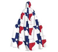 RRSZCC Cape de sorcière avec drapeau de l'État du Texas, cape d'Halloween à capuche, robe de reine pour roi, costume Renaissance médiévale pour cosplay