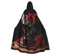 RRSZCC Cape de sorcière rouge rose et vin pour Halloween, cape à capuche, robe de reine pour roi, costume de Renaissance médiévale, cape pour cosplay