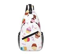 RRSZCC Delicious Cupcakes Sac de poitrine en bandoulière pour homme et femme Petit sac à bandoulière étanche Mini sac à dos pour la randonnée