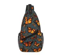 RRSZCC Heaps Of Orange Monarch Butterflies Sling Sac de poitrine pour homme et femme Petit sac à bandoulière étanche Mini sac à dos pour la randonnée