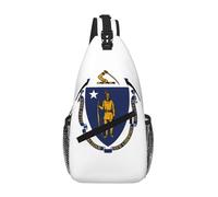 RRSZCC Massachusetts Sac à bandoulière avec drapeau de l'État du Massachusetts pour homme et femme Petit sac à bandoulière étanche Mini sac à dos pour la randonnée