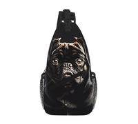 RRSZCC Petit sac à bandoulière étanche pour homme et femme - Motif carlin noir - Pour la randonnée