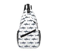 RRSZCC Petit sac à bandoulière étanche pour homme et femme Motif poisson et requin