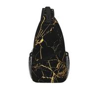RRSZCC Petit sac à bandoulière imperméable en marbre noir et doré pour homme et femme