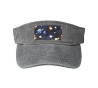 RRSZCC Planets Stars and Galactic System Casquette de protection solaire respirante pour femme pour golf, tennis, course à pied, usage quotidien, gris, Taille unique