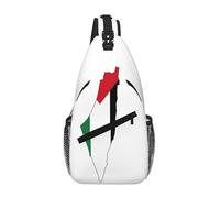 RRSZCC Sac de poitrine en bandoulière avec drapeau de la Palestine pour homme et femme - Petit sac à bandoulière étanche - Mini sac à dos pour la randonnée