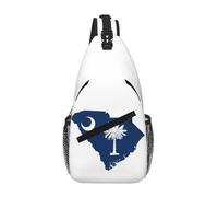 RRSZCC Sac de poitrine en bandoulière pour homme et femme avec drapeau de la Caroline du Sud - Étanche - Mini sac à dos pour la randonnée