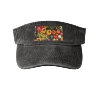 RRSZCC Variété de légumes frais fruits femmes chapeau de protection solaire respirant pour golf, tennis, course à pied - usage quotidien, Noir , Taille unique
