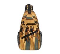 RRSZCC Women In Ancient Egypt Sac de poitrine à bandoulière pour homme et femme Petit sac à bandoulière étanche Mini sac à dos pour la randonnée