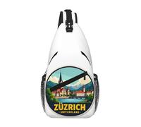 RRSZCC Zurich Suisse Sac de poitrine à bandoulière pour homme et femme Petit sac à bandoulière étanche Mini sac à dos pour la randonnée, Noir , Taille unique