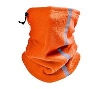 RrT373 Écharpe chaude en polaire pour l'hiver Motif chien Rouge Change Coupe-vent Chaud Masque de nuit Ski froid Rayures Cordon de serrage Demi Face Tour de cou, Orange, taille unique