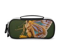 Rrtsmsgh Belle trousse à crayons de grande capacité, petite trousse de maquillage en cuir synthétique avec fermeture éclair et poignée, trousse à crayons portable pour bureau, rangement de cosmétiques