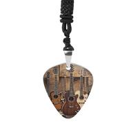 Rrtsmsgh Collection Collier Médiator de Guitare pour Homme et Femme, Pendentif Médiator de Guitare en Acier Titane Cadeau pour les amateurs de Musique pour Guitaristes, Musiciens, Fans de Rock