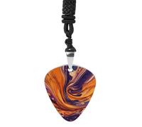 Rrtsmsgh Collier avec pendentif médiator de guitare en acier titane pour homme et femme, cadeau pour amateurs de musique, guitaristes, musiciens, fans de rock Violet