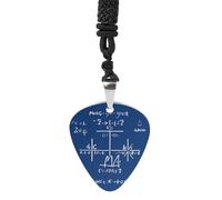 Rrtsmsgh Collier en acier titane avec pendentif médiator de guitare en forme de formule mathématique pour homme et femme, cadeau pour les amateurs de musique, pour guitaristes, musiciens, fans de rock