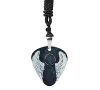 Rrtsmsgh Collier médiator en acier titane avec ailes d'ange blanches pour homme et femme, cadeau pour les amateurs de musique, pour guitaristes, musiciens, fans de rock