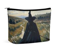 Rrtsmsgh The Witch of Darkness Trousse de maquillage portable en cuir synthétique avec fermeture éclair pour femme