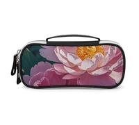 Rrtsmsgh Trousse à crayons de grande capacité en cuir synthétique avec fermeture éclair et poignée, trousse à crayons portable pour bureau, rangement de cosmétiques