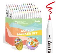 rrtx Marqueurs Acryliques 90B Couleurs Palette Paysage, Marqueurs Peinture Acrylique Résistants à l'eau pour Peinture de Pierres, Feutre Acrylique pour Artistes,Amateurs,Bois,Toile,Verre,Céramique