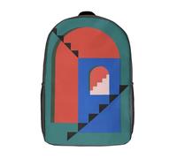 RRTYVFD Architecture classique | Sac à dos scolaire enfant tendance et décontracté | Sac à dos imprimé en 3D | Grand sac à dos garçon 17 pouces