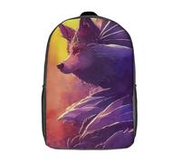 RRTYVFD Firelit Dingo Sac à dos d'école pour enfants 43,2 cm Sac à dos de voyage décontracté pour garçons et filles Grande capacité, Aquarelle Loup, 17"