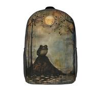 RRTYVFD Firelit Dingo Sac à dos pour enfant, 17 pouces, sac à dos d'école, sac à dos de loisirs, sac à dos de voyage, pour garçons et filles, grande capacité, Darkness Frog, 17"