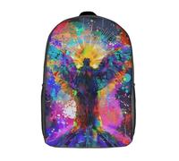 RRTYVFD Firelit Dingo Sac à dos pour enfant, 17 pouces, sac à dos d'école, sac à dos de loisirs, sac à dos de voyage, pour garçons et filles, grande capacité, Vivid Abstract Angel, 17"