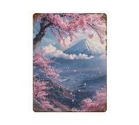 RRTYVFD Plaque en métal vintage - I Japan Mount Fuji Sakura V2 - Décoration murale rétro, peinture sur fer pour bar 40 x 30 cm