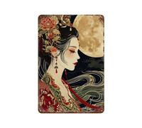 RRTYVFD Plaques murales en métal style japonais Geisha « Prenez soin de votre esprit » - 30 x 20 cm