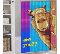 RRTYVFD Rideau de Bain Amusant en Polyester épais, résistant et Anti-moisissure, avec Un Capybara Curieux Qui Jette Un Coup d'œil, pour Caravane, 163 x 180 cm (64,17 x 70,87 Pouces).