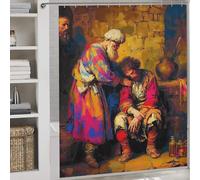 RRTYVFD Rideau de Douche à Motifs d'hommes juifs en Tenue Traditionnelle, Anti-moisissure, séchage Rapide et résistant, pour Baignoire et Cabine de Douche, 177 x 180 cm.