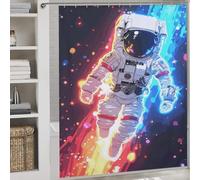 RRTYVFD Rideau de Douche Astronaut Dimension, Anti-moisissure, en Polyester épais et résistant, Style Art Moderne, pour cabines et baignoires, 177 x 180 cm (69,69 x 70,87 Pouces)