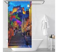 RRTYVFD Rideau de Douche « Château d'Édimbourg vu d'en Bas », Tissu Polyester Anti-moisissure, Art Moderne pour Caravane, 90 x 180 cm (35,43 x 70,87 Pouces)