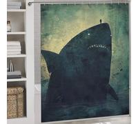 RRTYVFD Rideau de Douche Colossal Encounter en Tissu Polyester imperméable et Anti-moisissure, Moderne et déperlant, pour Salle de Bain, 177 x 180 cm (69,69 x 70,87 Pouces)