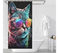 RRTYVFD Rideau de Douche CoolCatNumeroUno, Anti-moisissure, élégant et Pratique, avec Crochets pour Salle de Bain, 90 x 180 cm (35,43 x 70,87 Pouces).