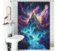 RRTYVFD Rideau de Douche Cosmic Mountain Peak en Tissu imperméable et Anti-moisissures, Ensemble de décoration de Salle de Bain Moderne avec Crochets, 119 x 180 cm (46,85 x 70,87 Pouces)