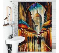 RRTYVFD Rideau de Douche Grand Bazar Istanbul en Tissu Polyester Anti-moisissure, Ensemble de décoration de Salle de Bain Moderne pour Enfants, Femmes et Hommes, 119 x 180 cm (46,85 x 70,87 Pouces)