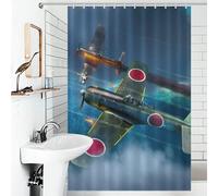 RRTYVFD Rideau de Douche imperméable Nakajima Ki-84 de la Seconde Guerre Mondiale, avec Crochets, en Tissu Doux et imperméable, idéal pour Les hôtels et Les caravanes (119 x 180 cm).