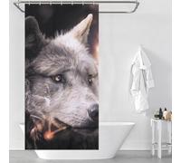 RRTYVFD Rideau de Douche Le Grand Méchant Loup, imperméable et Anti-moisissures, pour Usage Quotidien, élégant, Style Moderne, avec Crochets, 90 x 180 cm