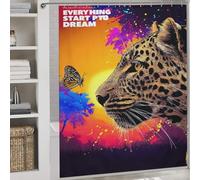 RRTYVFD Rideau de Douche Leopard Dreams Nature's Palette, Anti-moisissure, avec Crochets, en Tissu imperméable et Doux, idéal pour Les hôtels, 177 x 180 cm.