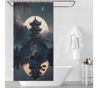 RRTYVFD Rideau de Douche Magic Palace imperméable et Anti-moisissures, 100% Polyester, Tissu Doux, Rideau de Douche d'hôtel pour Salle de Bain et Baignoire, 90 x 180 cm (35,43 x 70,87 Pouces)