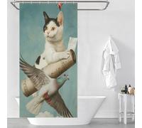 RRTYVFD Rideau de Douche Oiseau de la Paix Anti-moisissure Polyester épais et Durable Rideau de Salle de Bain Art Moderne pour Douche et Baignoire 35,43 x 70,87 Pouces (90 x 180 cm)