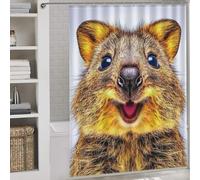RRTYVFD Rideau de Douche Quokka's Joyful Close-Up, imperméable et Anti-moisissure, en Polyester Doux, pour Baignoire et Cabine de Douche, 163 x 180 cm.